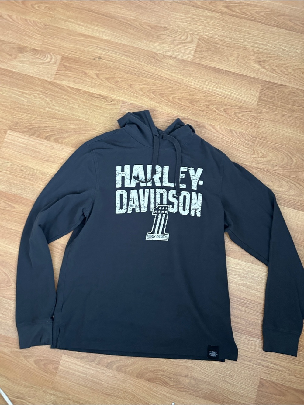 Harley-Davidson Black Pullover Hoodie with White Logo Unisex
